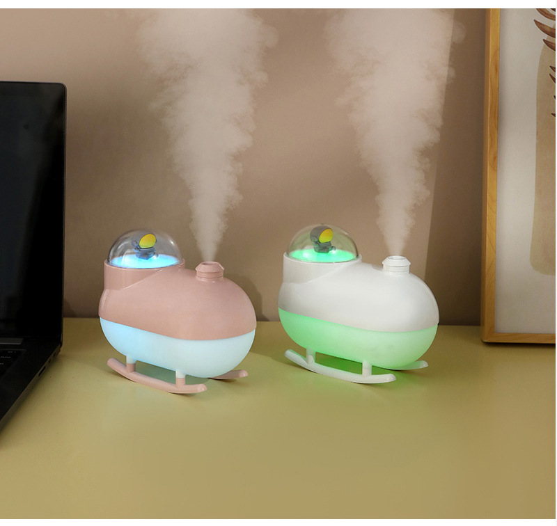 Mini humidificador USB con luces coloridas para dormitorio, lindo astronauta, avión