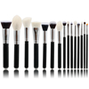 El maquillaje 15PCS equipa el sistema de cepillo del maquillaje del polvo flojo del pelo animal 