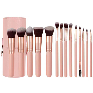 Sistema de cepillo al por mayor del maquillaje de la fibra sintética de la herramienta 14pcs del cepillo del maquillaje
