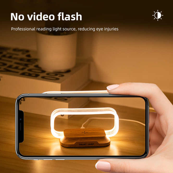 Cargador inalámbrico 2 en 1 de 15 W con lámpara de mesa plegable con control táctil 