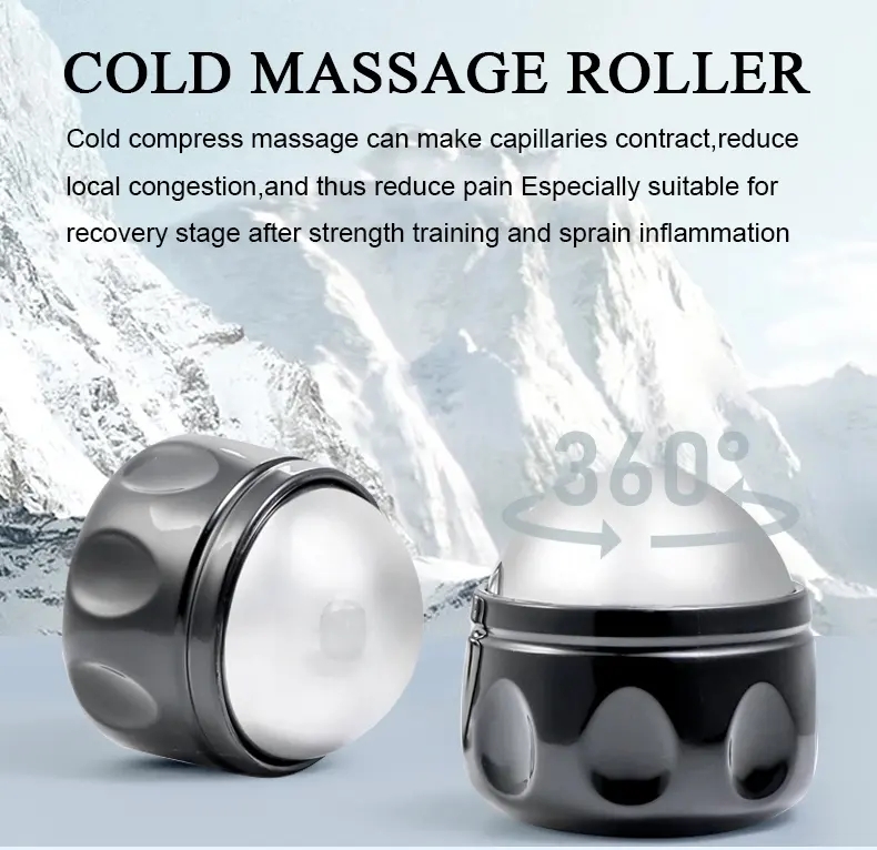Bola de rodillo del Massager del cuerpo de la cara del hielo del acero inoxidable de la rotación 360°