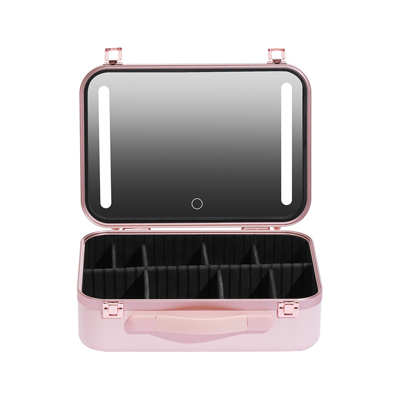 Organizador cosmético del kit de maquillaje profesional portátil con espejo y luces