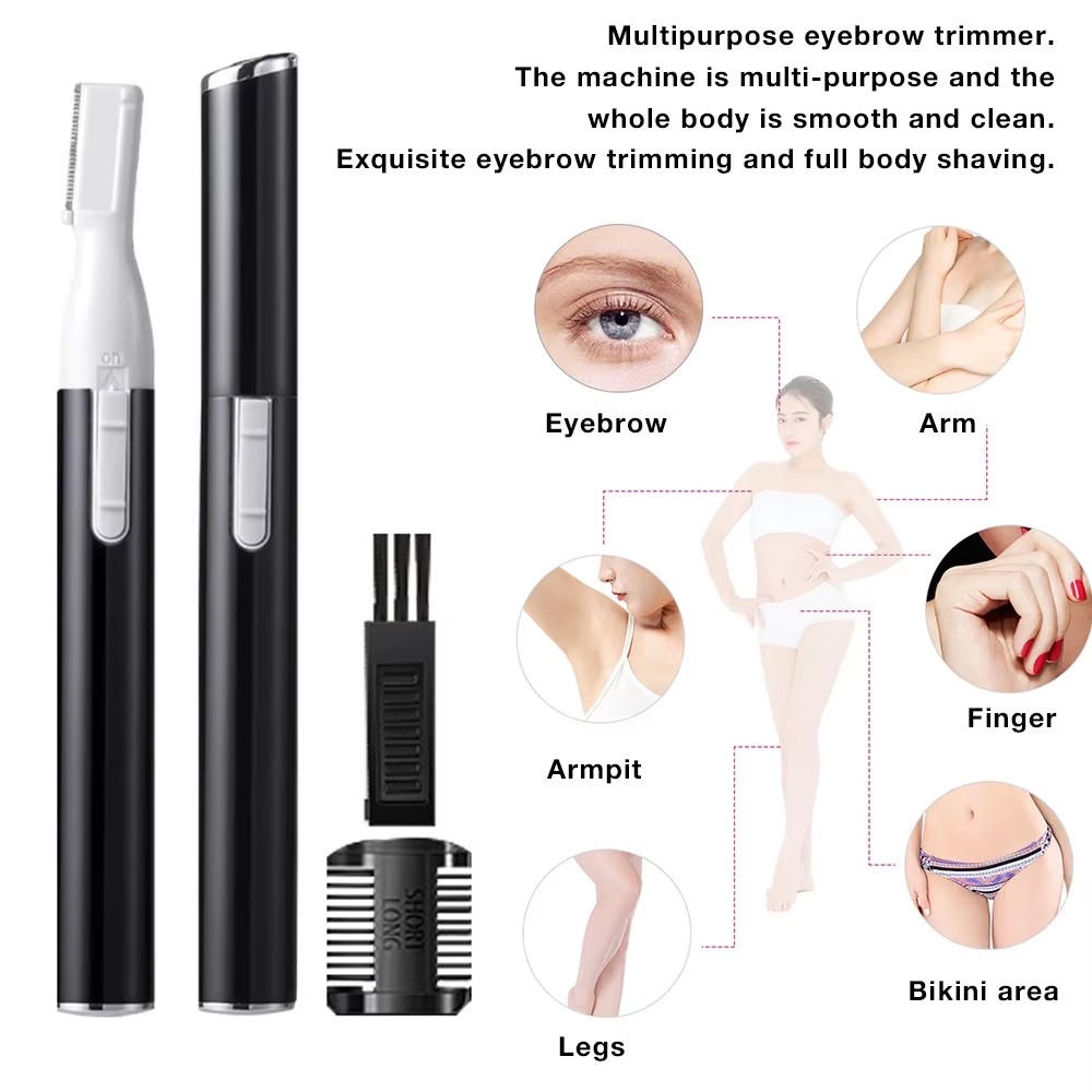 Mini removedor eléctrico del recortador del pelo de la ceja del cuerpo Facial indoloro 