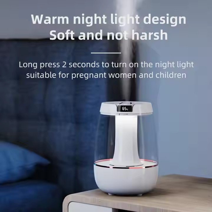 Humidificador silencioso de niebla fría de gran capacidad de 3L para dormitorio de habitación de bebé