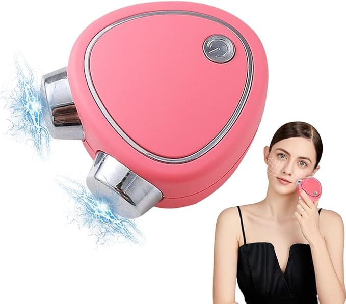 Introductor de rodillo masajeador facial EMS de doble cabezal recargable portátil