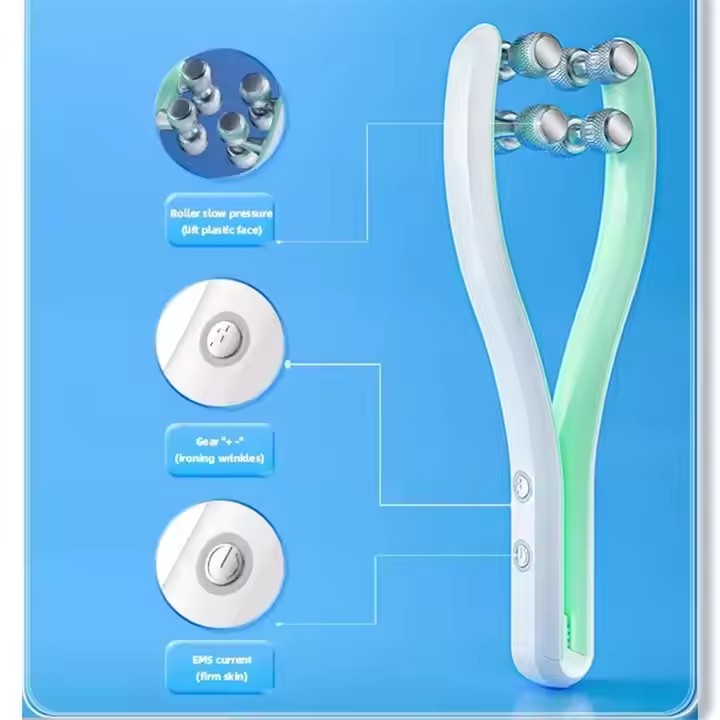 Dispositivo casero para el cuidado de la piel Masajeador con rodillo facial 3D EMS
