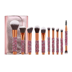 La belleza al por mayor equipa el sistema de cepillos del maquillaje del diamante 10pcs