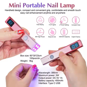 Mini lámpara LED de esmalte de uñas UV de gel inalámbrico de mano