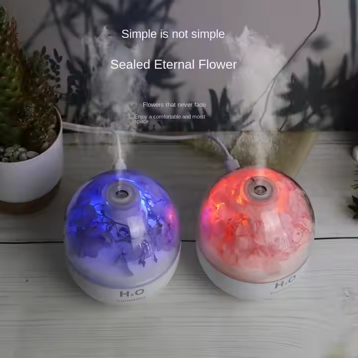 Humidificador de niebla USB Mini flor perpetua creativa portátil para coche