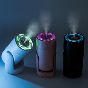 Mini humidificador de aire de niebla con cabezal móvil con luces coloridas para escritorio