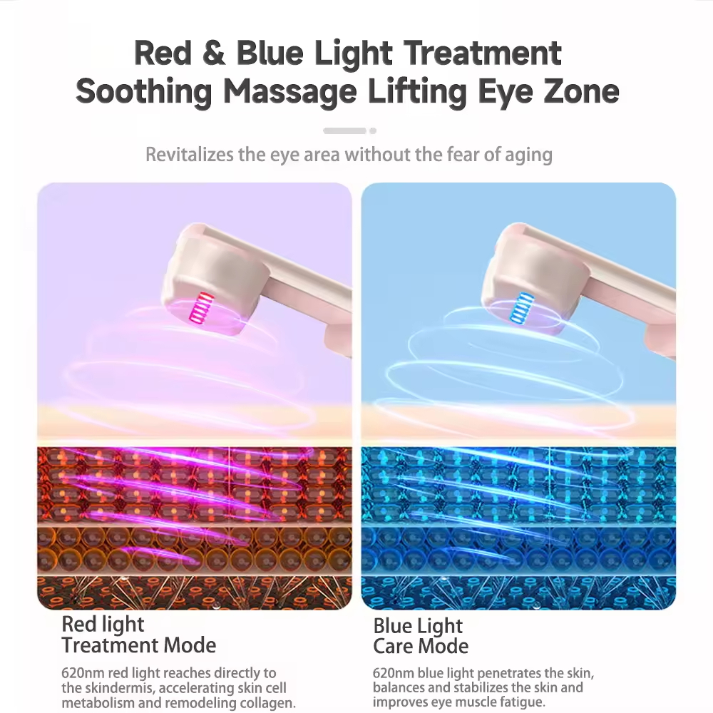 Varita de vibración de masajeador de ojos eléctrico recargable de LED inteligente
