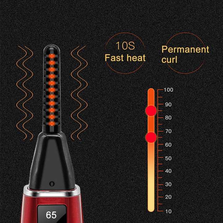 Mini rizador de pestañas eléctrico recargable con pantalla LCD