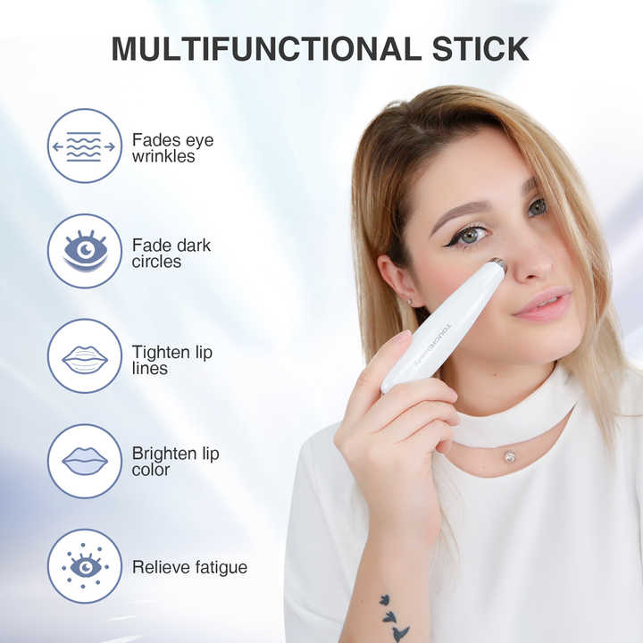 Vibración eléctrica antienvejecimiento belleza crema para ojos Booster labios masajeador varita