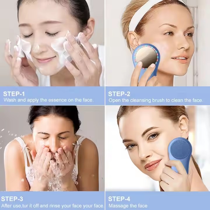 Pincel de limpieza facial de matorrales recargable con agua impermeable para hombres Mujeres