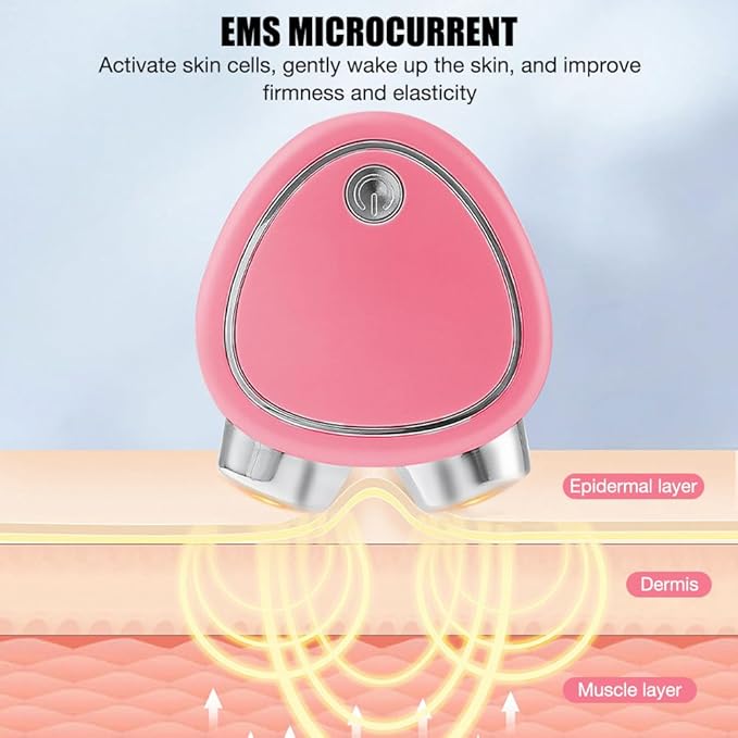 Introductor de rodillo masajeador facial EMS de doble cabezal recargable portátil