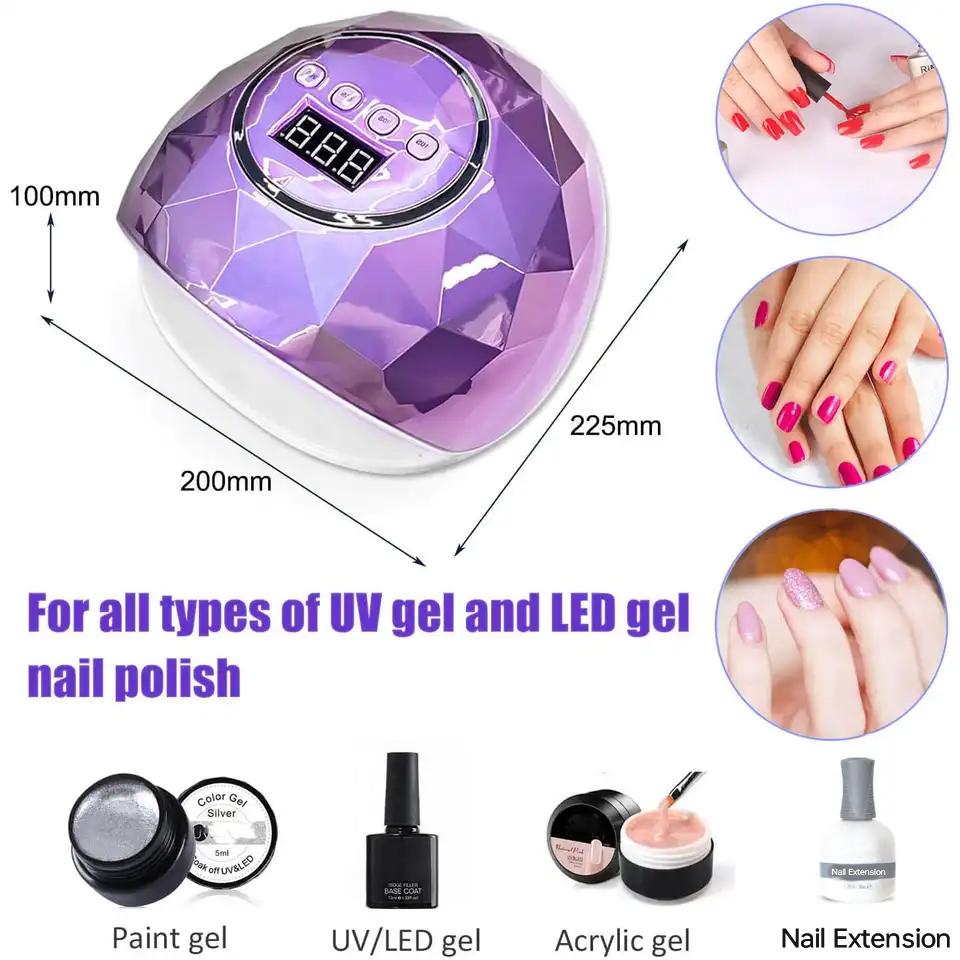 Lámpara de secado de uñas LED UV portátil de 86W con esmalte de gel inalámbrico