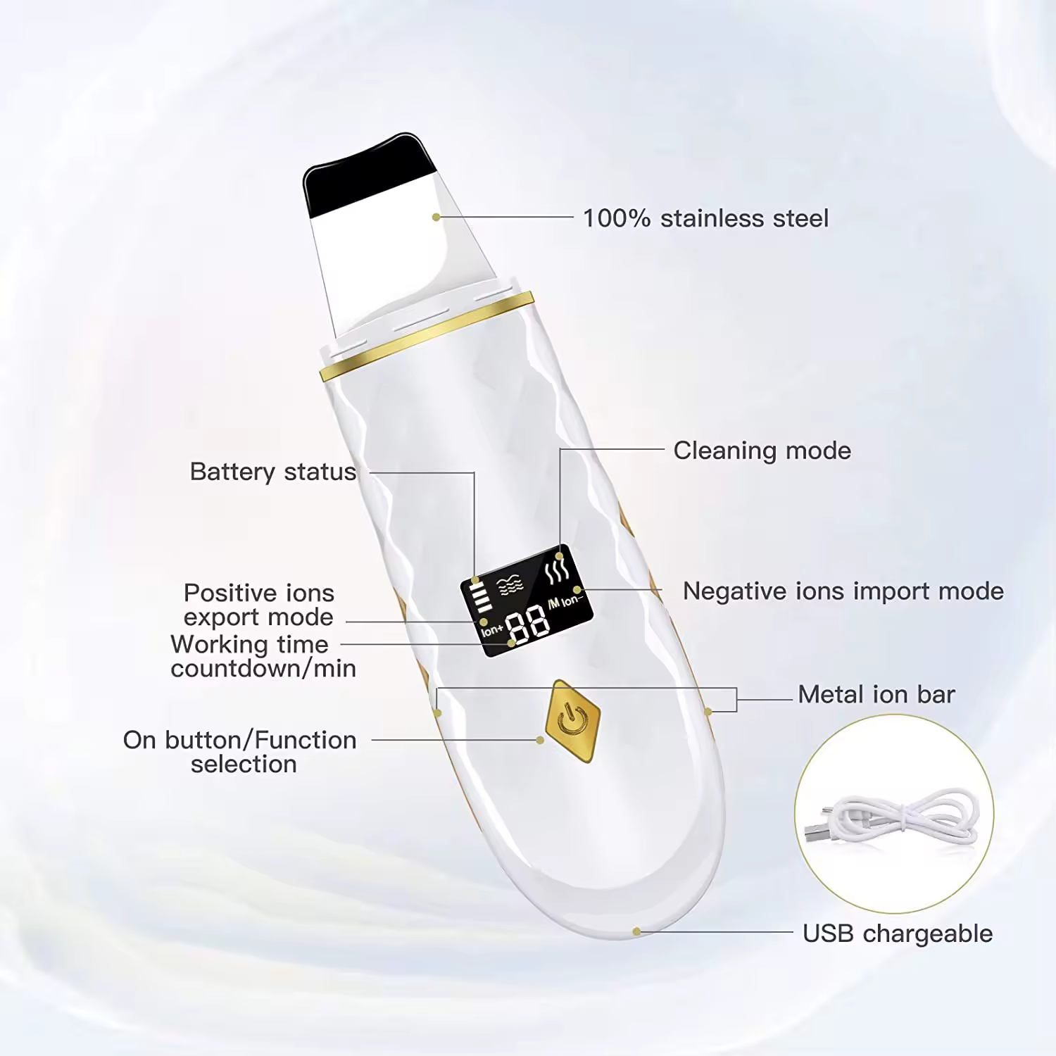 Mejor espátula de fregador de piel de limpieza profunda de limpieza profunda ultrasónica para la cara para la cara